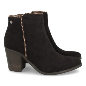 Botin de Tacon con Cremallera en Negro