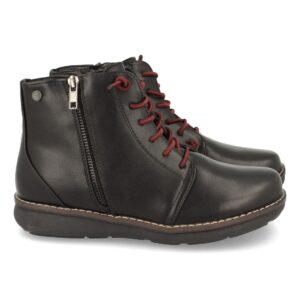 Botin Plano con Cremallera y Cordon en Negro