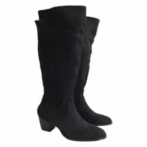 Bota de Tacón con Cierre de Cremallera en Negro