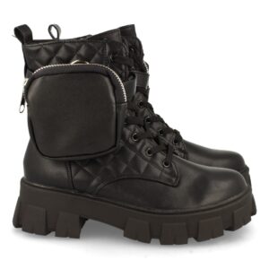 Bota de Plataforma con Bolso en Negro
