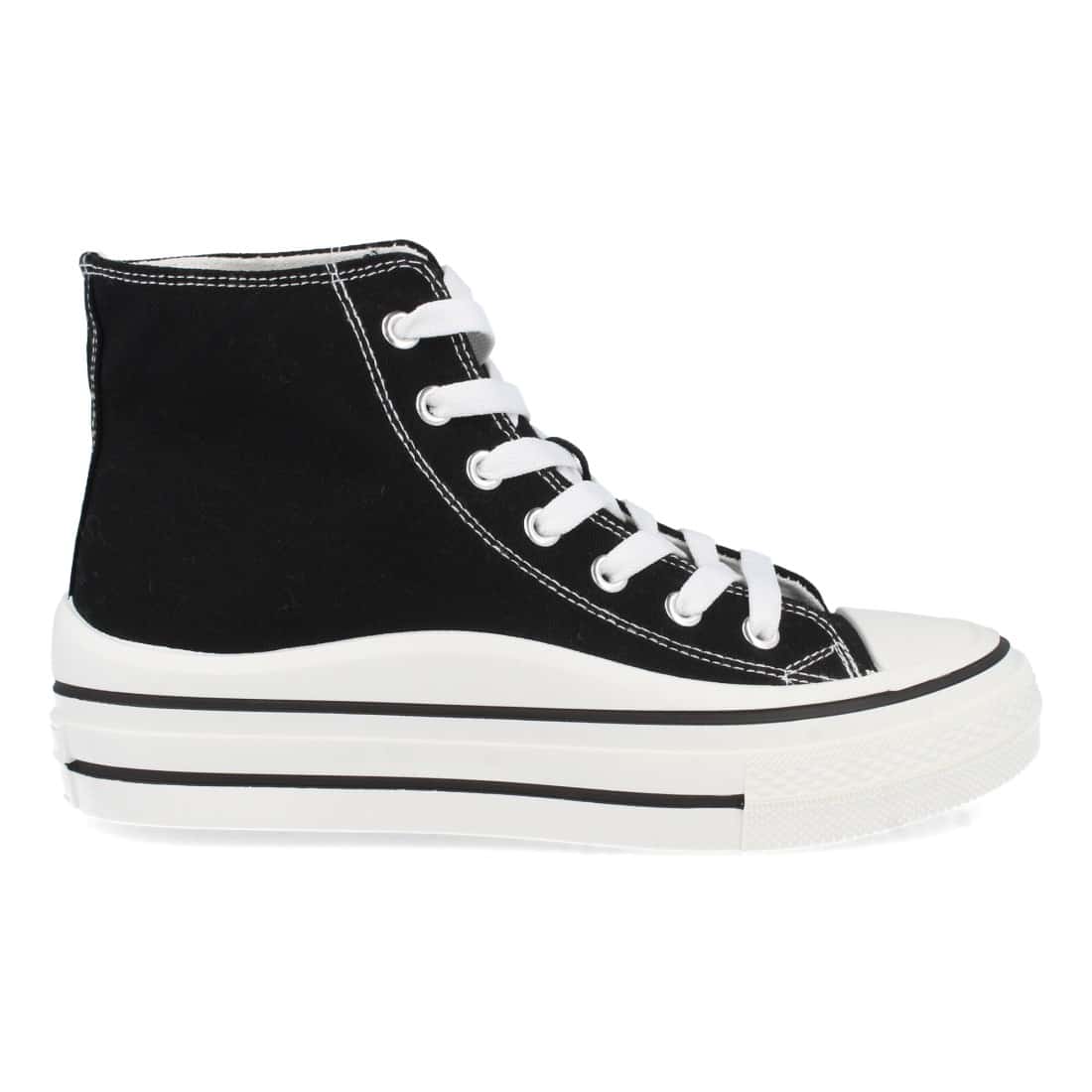 Zapatilla Estilo Bamba con Cordones en Negro - Imagen 2