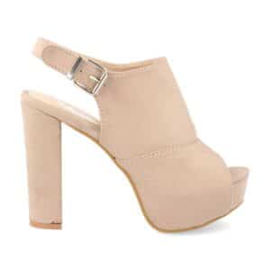 Sandalia de tacón en Beige