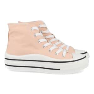 Zapatilla Estilo Bamba con Cordones en Rosa