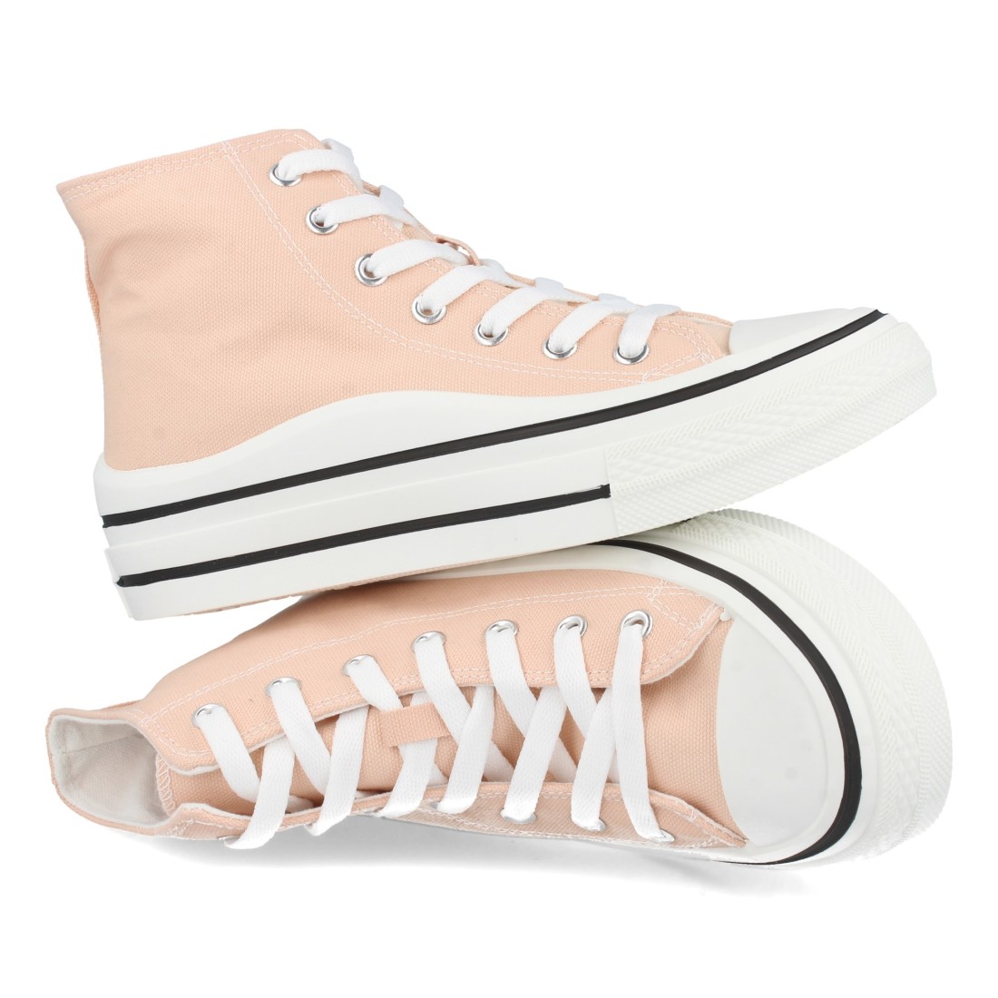 Zapatilla Estilo Bamba con Cordones en Rosa - Imagen 5