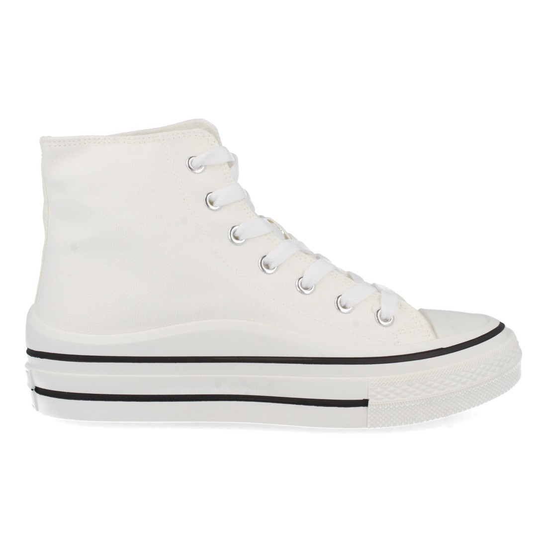 Zapatilla Estilo Bamba con Cordones en Blanco - Imagen 2
