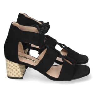 Sandalia de Tacón con Cordones en Negro