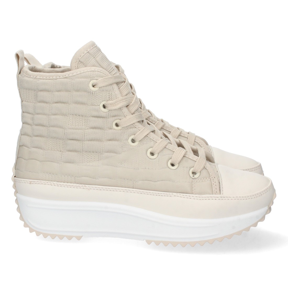 Bamba Abotinada de Plataforma con Cordones en Beige
