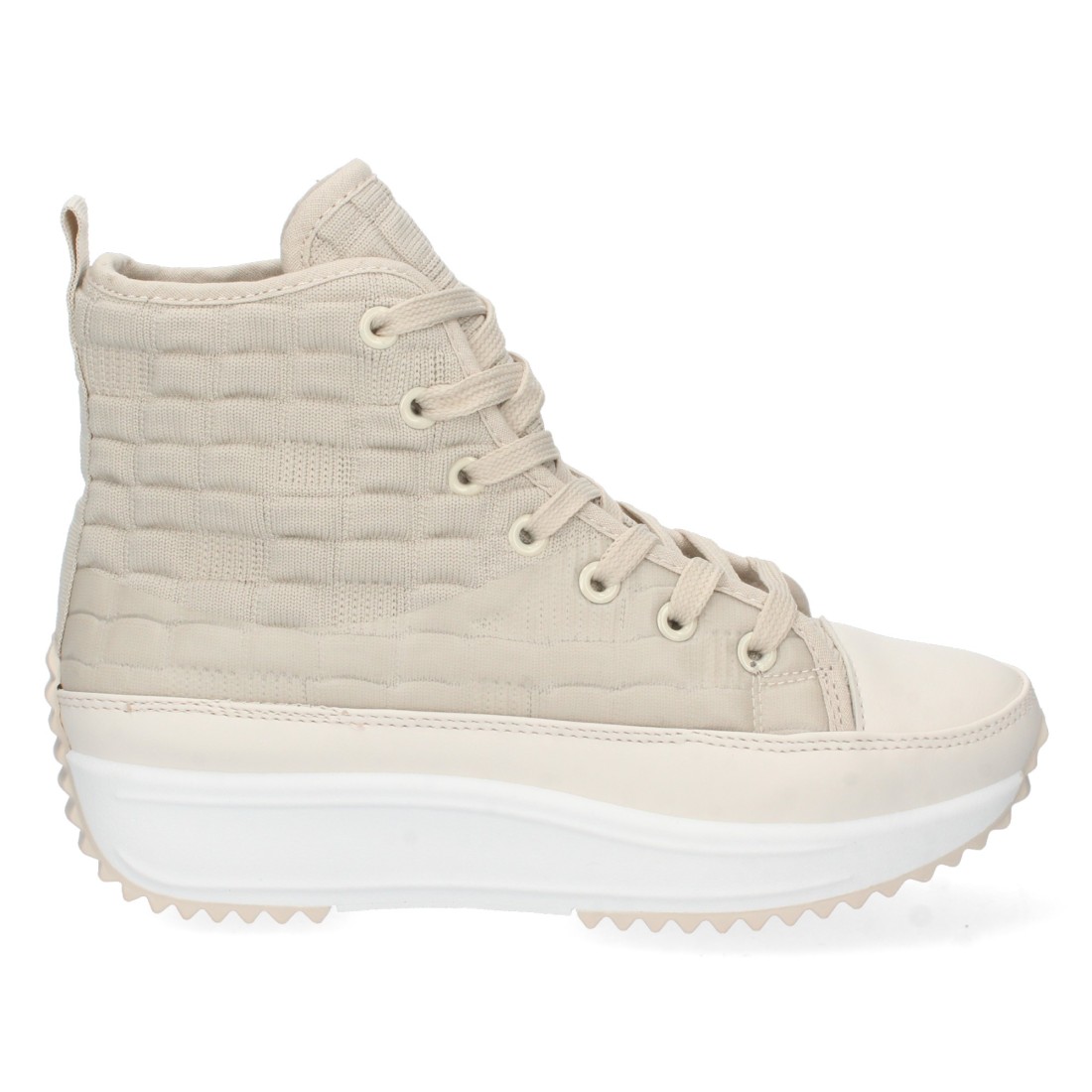 Bamba Abotinada de Plataforma con Cordones en Beige - Imagen 2