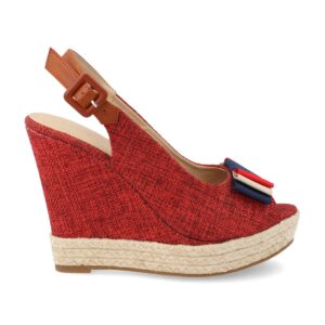 Sandalia de cuña en Rojo