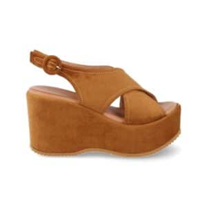 Sandalia de plataforma en Camel