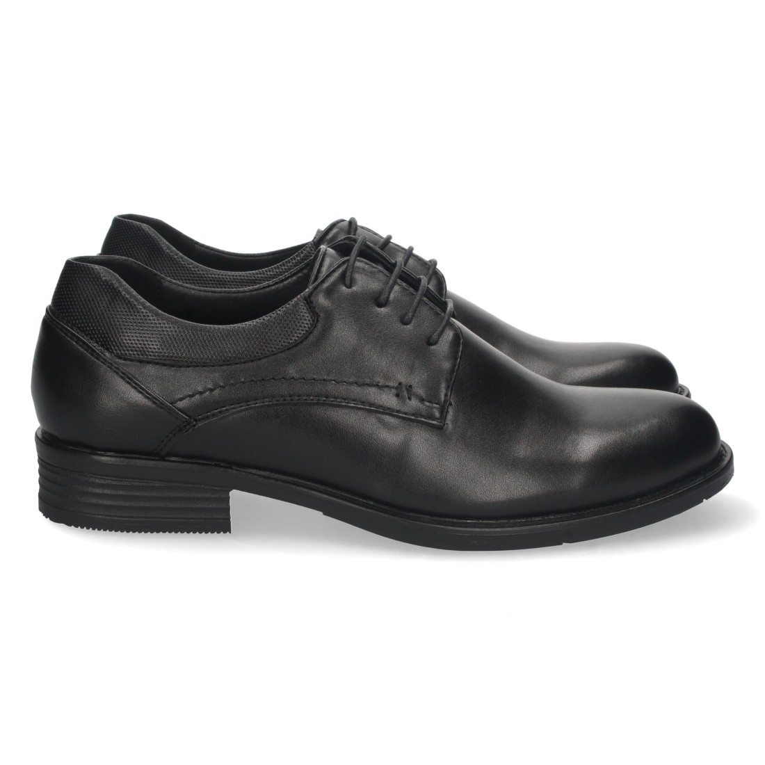 Zapato Plano con Cierre de Cordones en Negro