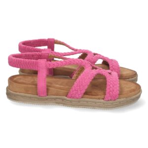 Sandalia Plana con Elástico en el Talon en Fucsia