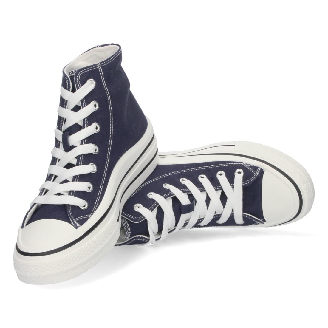 Zapatilla Estilo Bamba con Cordones en Marino - Imagen 5