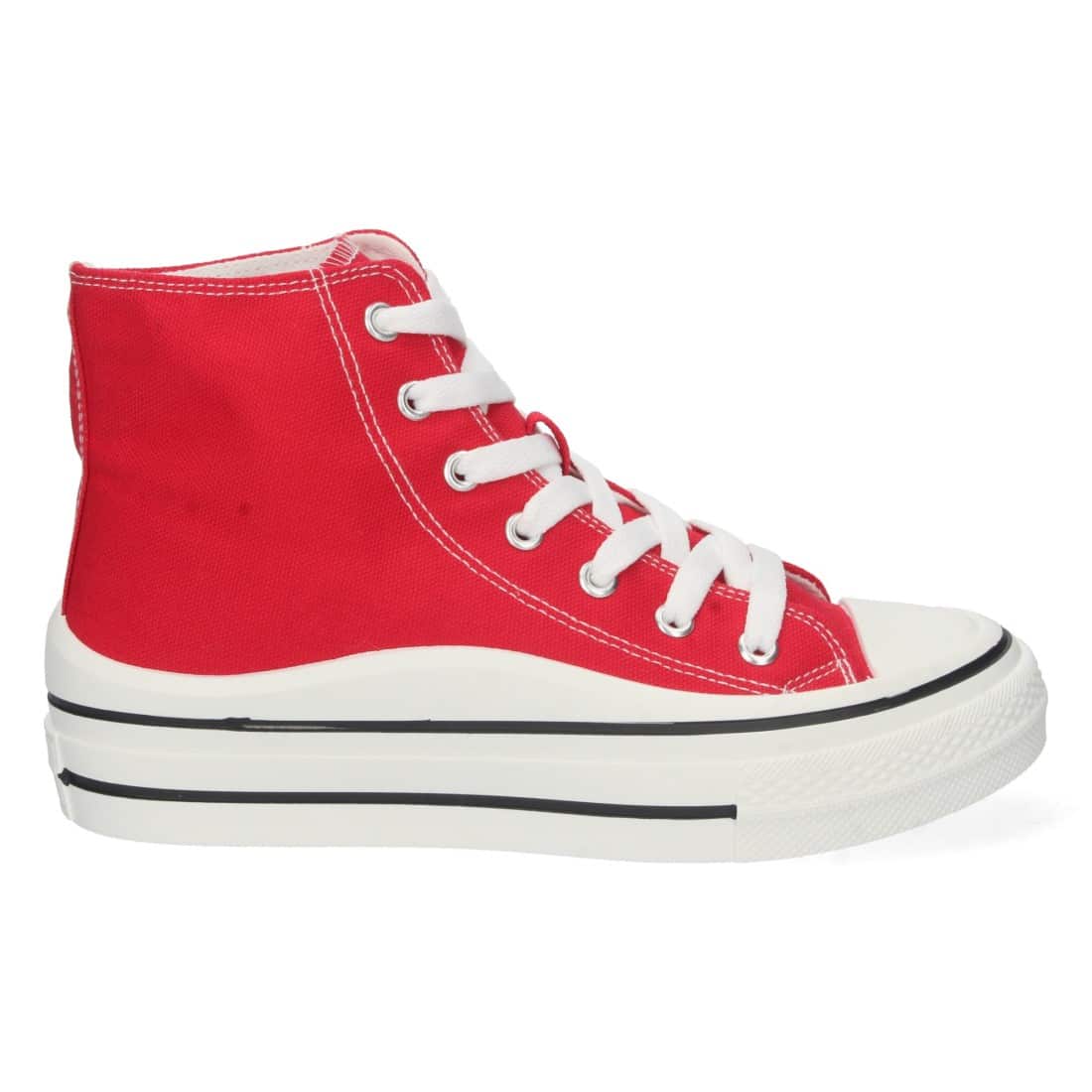 Zapatilla Estilo Bamba con Cordones en Rojo - Imagen 2