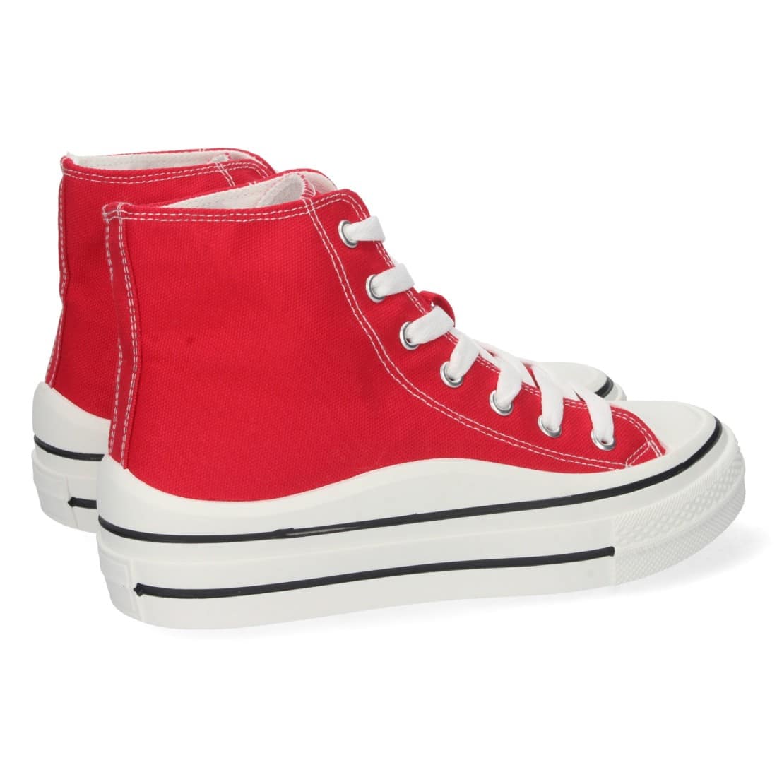 Zapatilla Estilo Bamba con Cordones en Rojo - Imagen 4