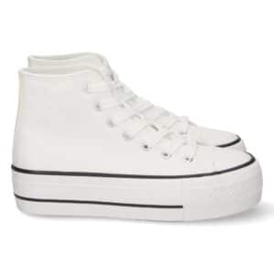 Zapatilla Abotinada con Cordones en Blanco