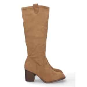 Bota de Tacón con Cierre de Cremallera en Camel