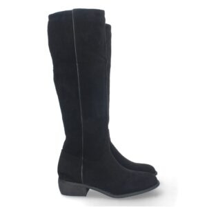 Bota de Tacón Bajo con Cremallera en Negro