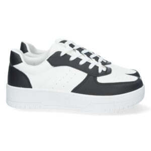 Zapatilla de Plataforma con Cordones en Negro