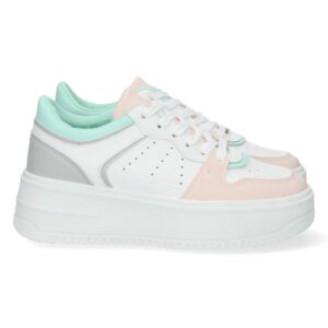 Zapatilla de Plataforma con Cordones en Rosa