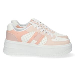 Zapatilla de Plataforma con Cordones en Rosa