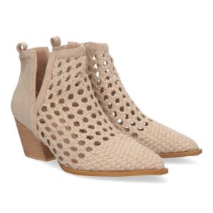Botín Elegante de Mujer con Tacón en Beige