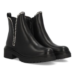 Bota cowboy con flecos y tachuelas en Negro