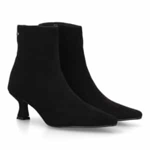 Botín elegante de tacón bajo con cremallera para mujer