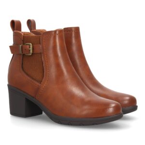 Botines Chelsea con hebilla decorativa en Marrón