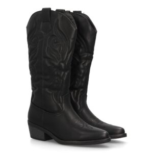 Botas altas cowboy con bordados western y tacón cómodo