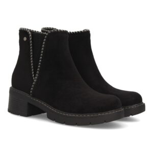 Botines casual con ribete trenzado para mujer en Negro