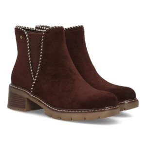 Botines casual con ribete trenzado para mujer en Marrón