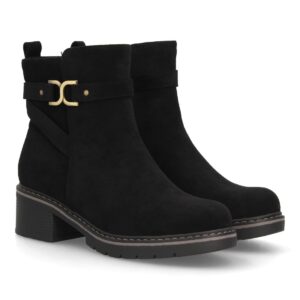 Botines para mujer con detalle metálico decorativo