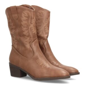 Botas cowboy bordadas de caña media en Verde