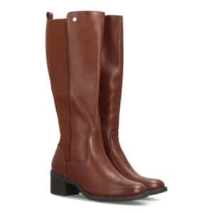 Botas altas elásticas con tacón cómodo en Marrón