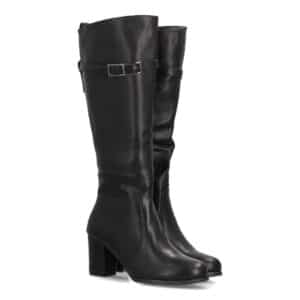Botas altas elegantes con hebilla decorativa en Negro