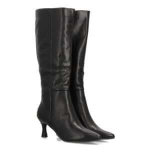 Botas altas elegantes de tacón fino para mujer en Negro