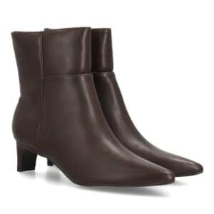 Botines elegantes de tacón bajo femenino en Marrón
