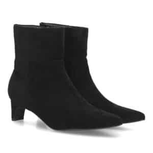Botines de ante elegantes de tacón bajo femenino