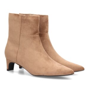 Botines de ante elegantes de tacón bajo femenino