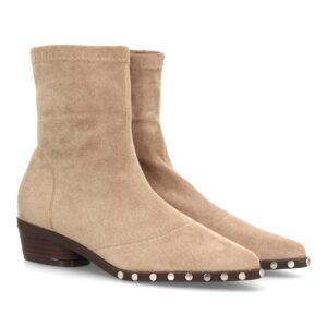 Botines de mujer con tachuelas decorativas en Beige