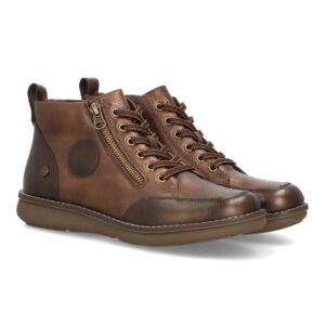 Botines casual mujer con cremallera lateral en Marrón