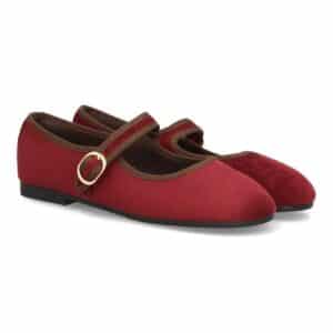 Bailarinas barefoot mujer con hebilla ajustable en Rojo