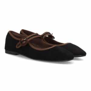 Bailarinas mujer con hebilla circular ajustable en Negro