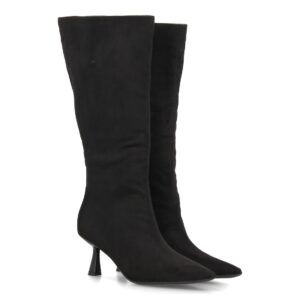 Botas altas elegantes para mujer de tacón fino en Negro