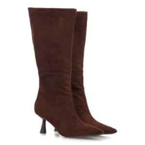 Botas altas elegantes para mujer de tacón fino en Marrón
